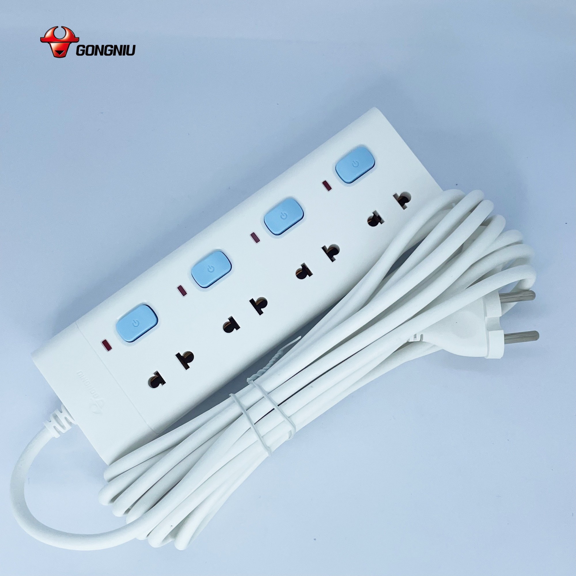 Ổ Cắm Điện Gongniu Đa Năng 4 Ổ 4 Công Tắc 2500W – V3040