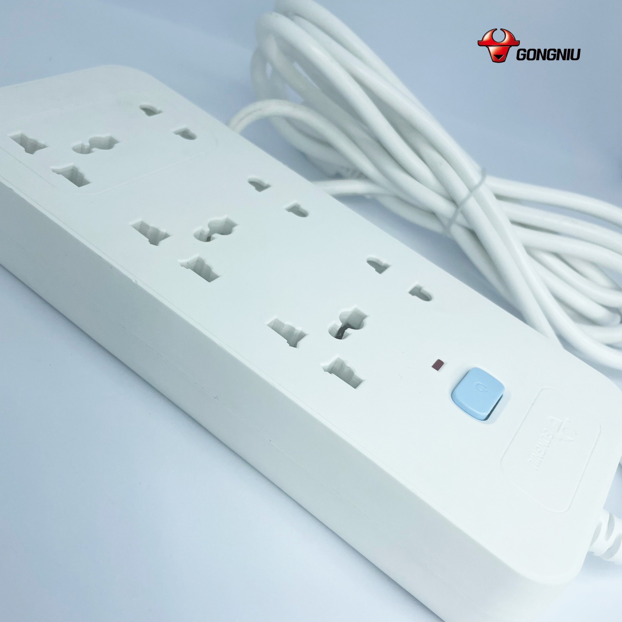 Ổ Cắm Điện Gongniu 6 Ổ Đa Năng 1 Công Tắc 2500W –  N1330