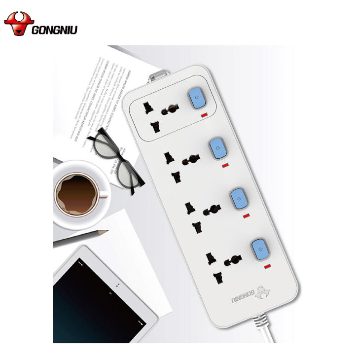 Ổ cắm điện GONEO 4 ổ đa năng 4 công tắc – Công Suất 10A/250/2500W – Trắng – Chính Hãng – N3040