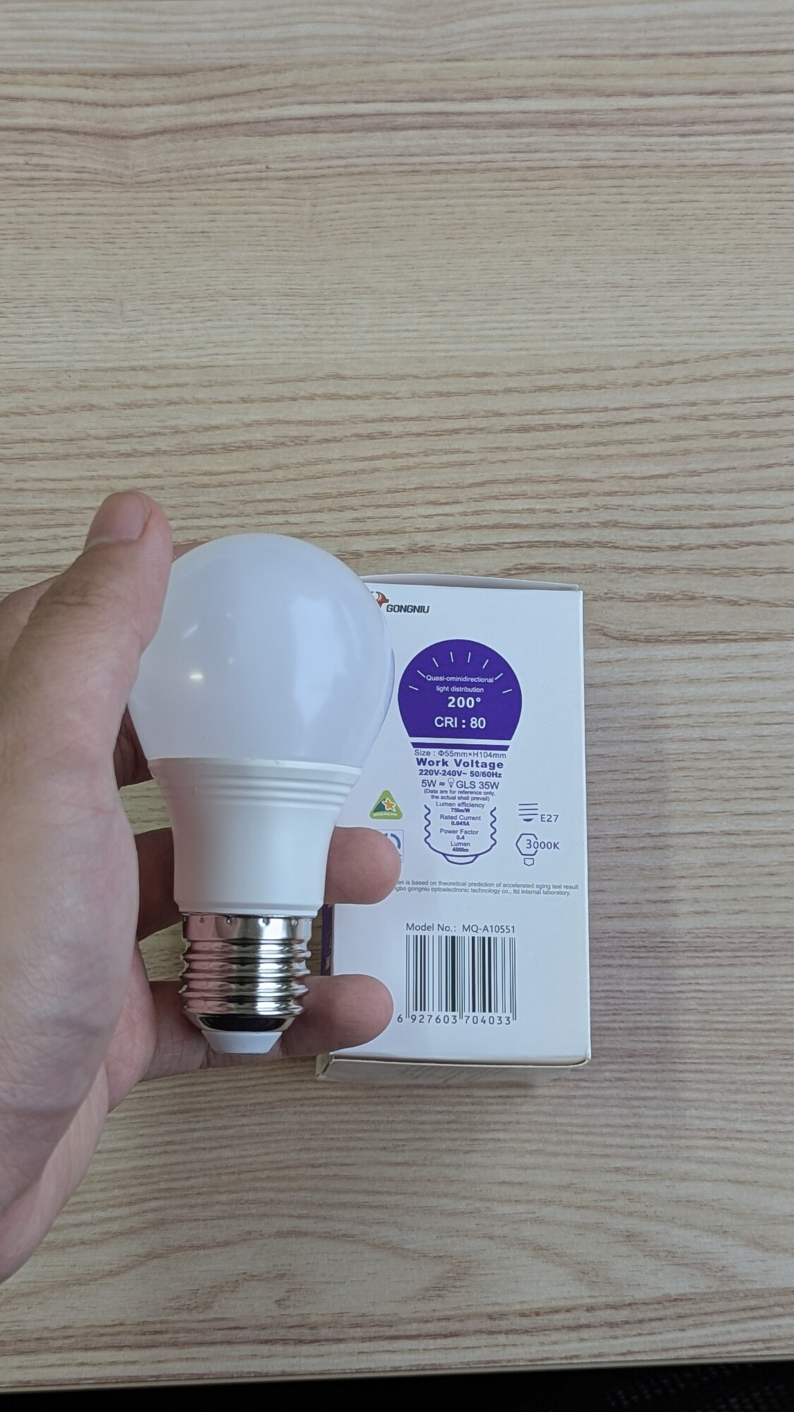 Bóng đèn LED Goneo MQ-A10551 – E27- Công suất 5W ( 6500K) 12