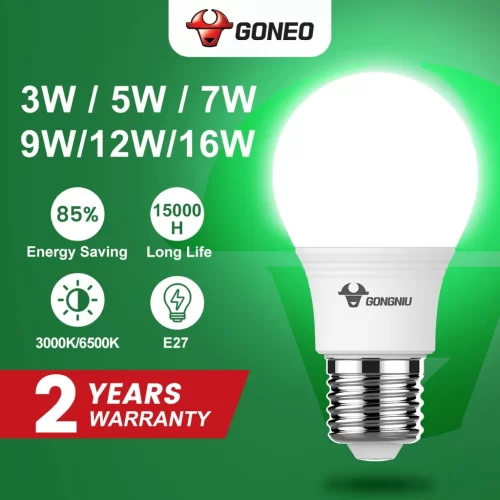 Bóng đèn LED Bulb Goneo MQ – A107 – E27- Công suất 7W – 6500K – Bền bỉ – Tiết kiệm