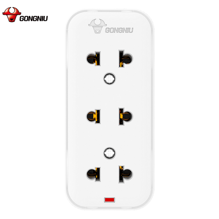 Ổ Cắm Điện Chống Cháy Mini GONEO 3 Ổ Không Kèm Dây 2500W – Trắng – Chính Hãng – 103