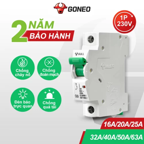 Bộ ngắt mạch điện – Aptomat 1 pha Goneo – An Toàn – Chính hãng