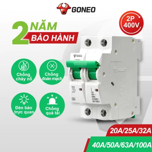 Bộ ngắt mạch điện – Aptomat 2 pha Goneo – An Toàn – Chính hãng