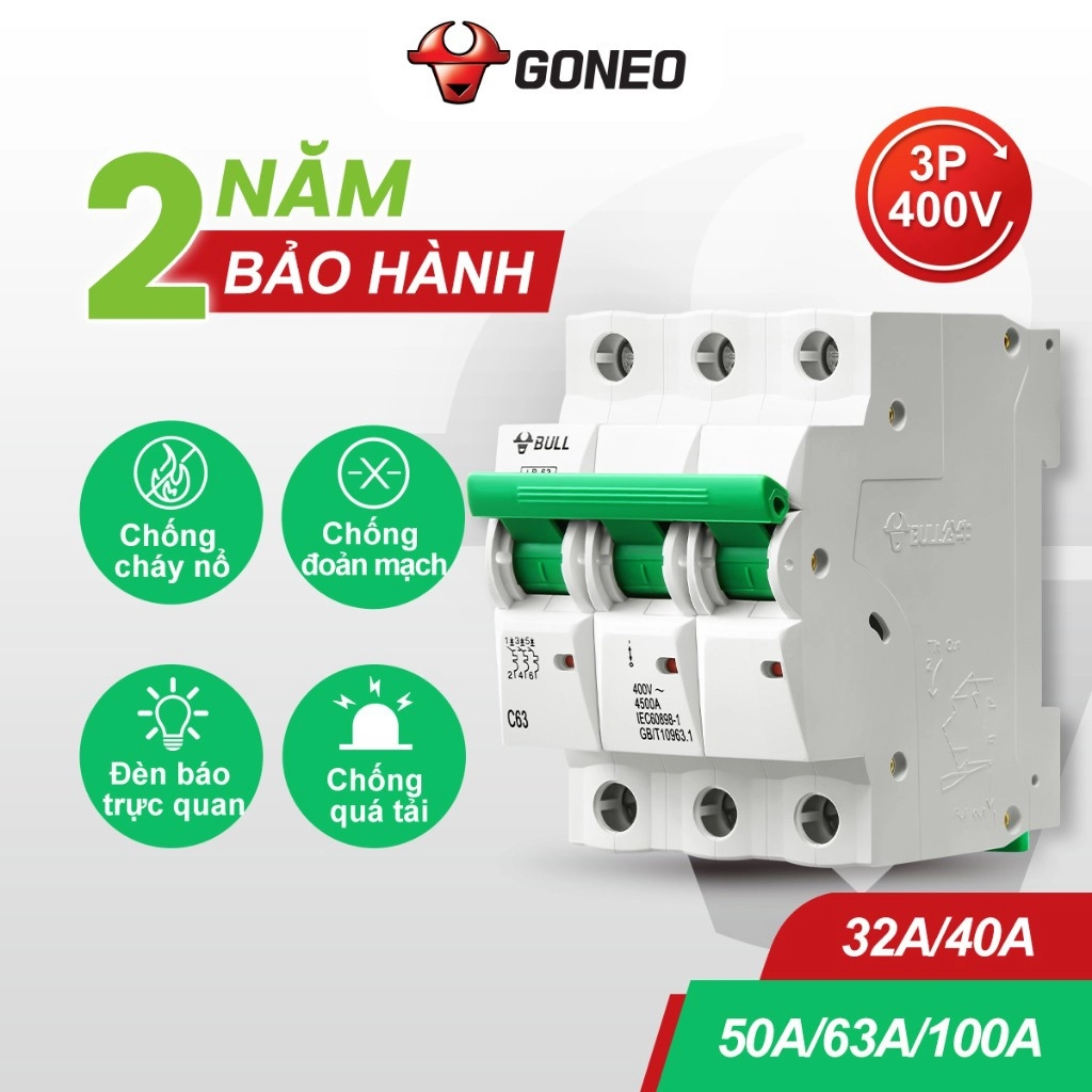 Bộ ngắt mạch điện – Aptomat 3 pha Goneo – Chất lượng – Chính hãng