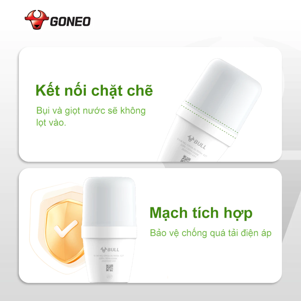 Bóng đèn LED Bulb Goneo 6W E27 – MQ-E006A- BS 6500K – Hiệu Suất Cao