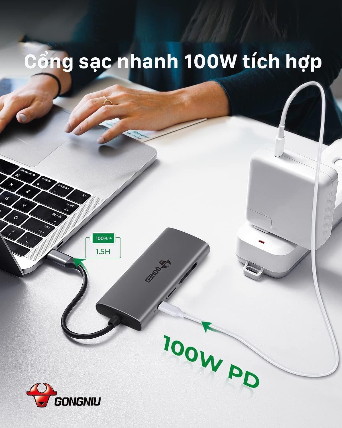 Cáp Chuyển Đổi GONEO USB-C 7 in 1 Hub with 4K HDMI Enternet – Cho Macbook, Surface Pro