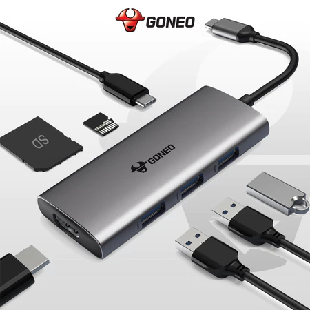 Cáp Chuyển Đổi GONEO USB-C 7 in 1 Hub with 4K HDMI Enternet - Cho Macbook, Surface Pro 1