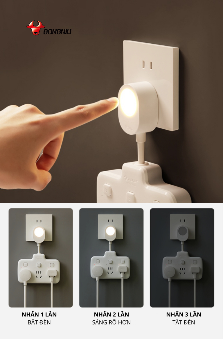 Ổ CẮM ĐÈN GN-97333Y - TÍCH HỢP ĐÈN NGỦ 2 TRONG 1 3