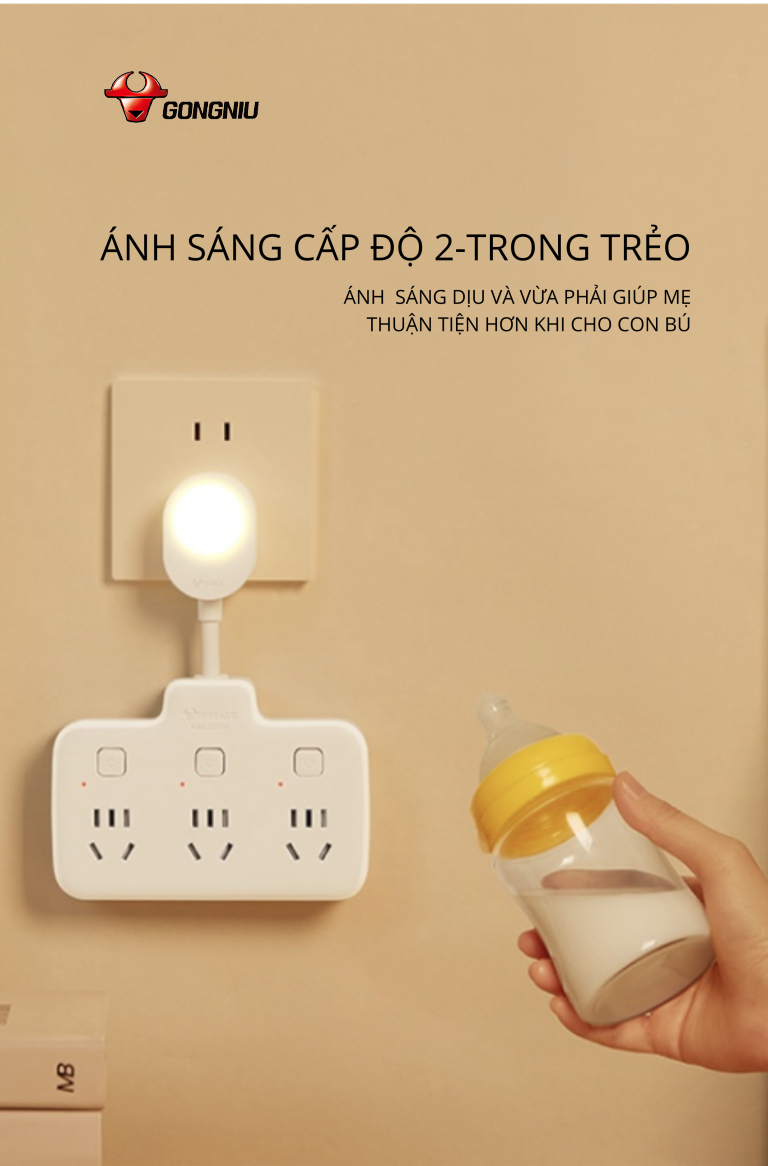 Ổ CẮM ĐÈN GN-97333Y - TÍCH HỢP ĐÈN NGỦ 2 TRONG 1 4