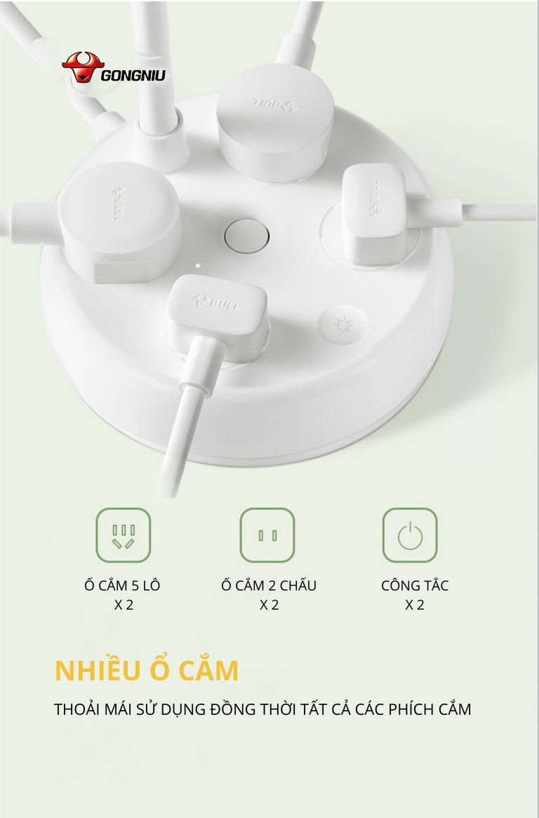 Ổ CẮM ĐÈN BÀN 2 TRONG MỘT TIỆN LỢI VÀ AN TOÀN 9