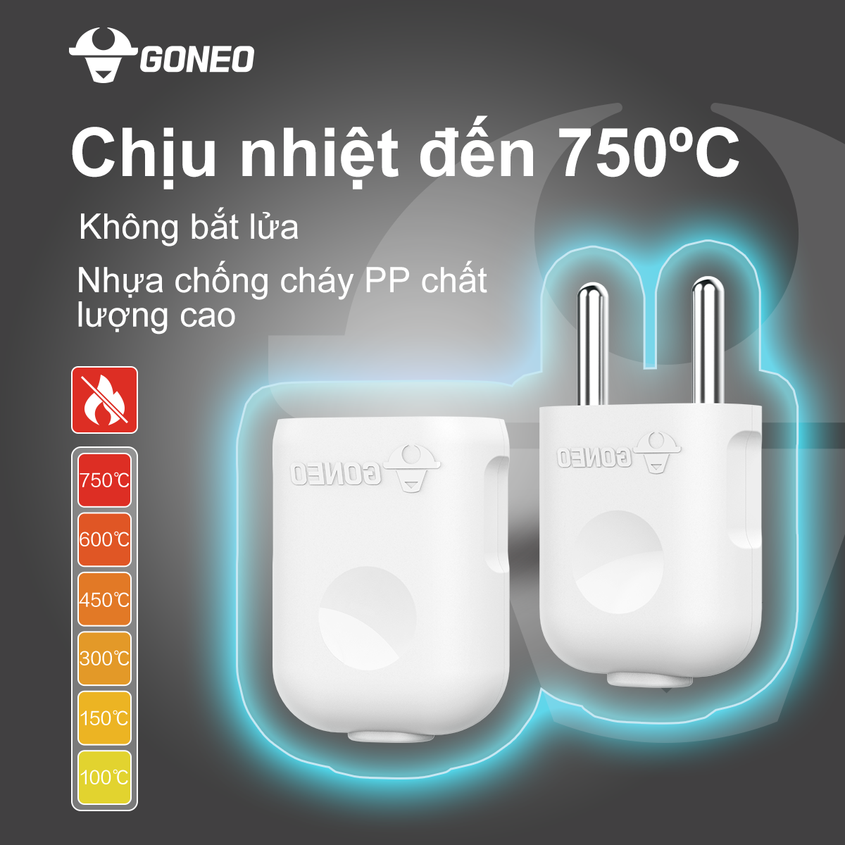 Chân Cắm Điện GONEO 10F2 – 2500W/16A – Đa năng – Chính hãng GONEO