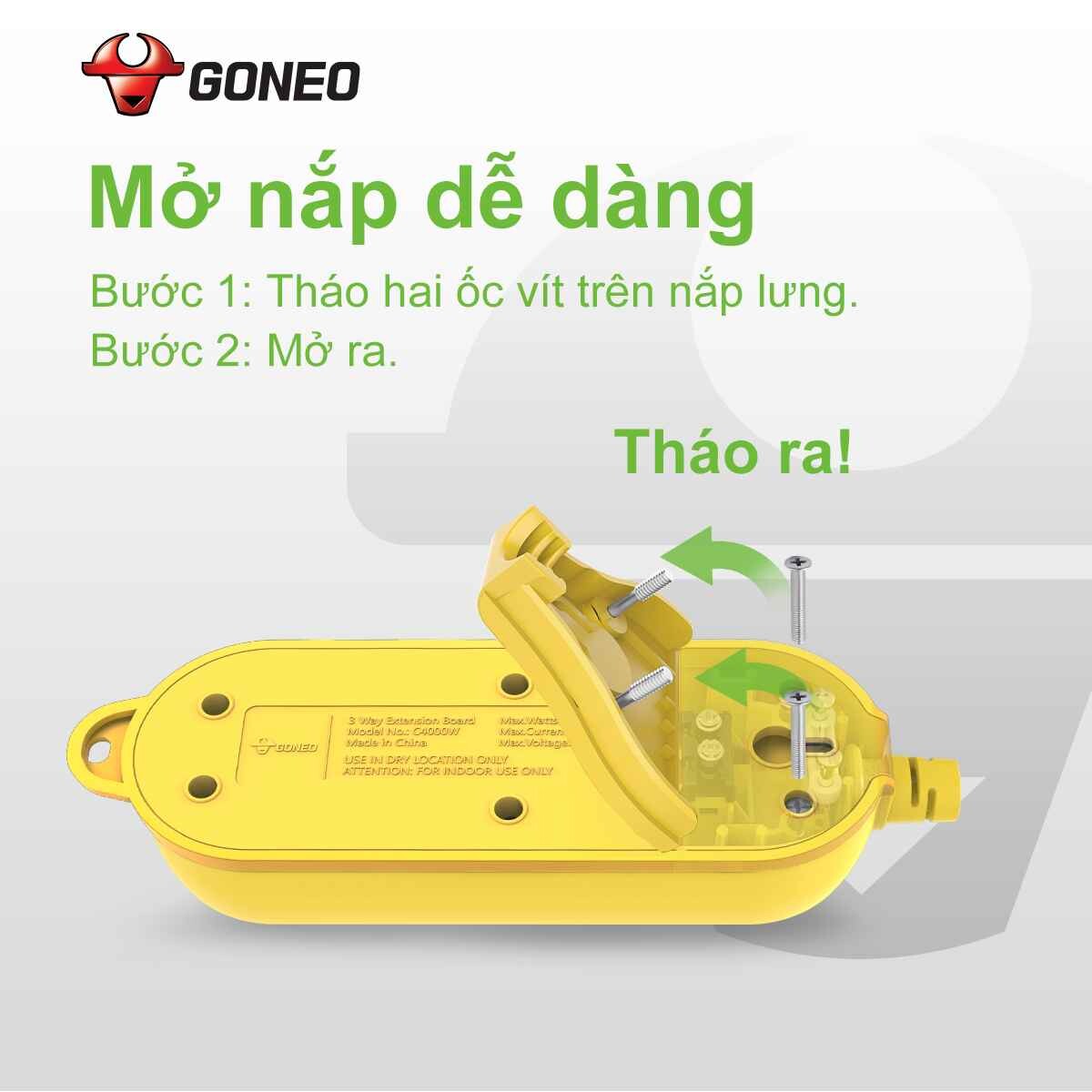 Ổ Cắm Điện Chống Va Đập GONEO C4D – Siêu Bền, Siêu An Toàn, Chuẩn Công Trình