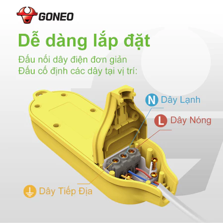 Ổ Cắm Điện Chống Va Đập GONEO C4D – Siêu Bền, Siêu An Toàn, Chuẩn Công Trình